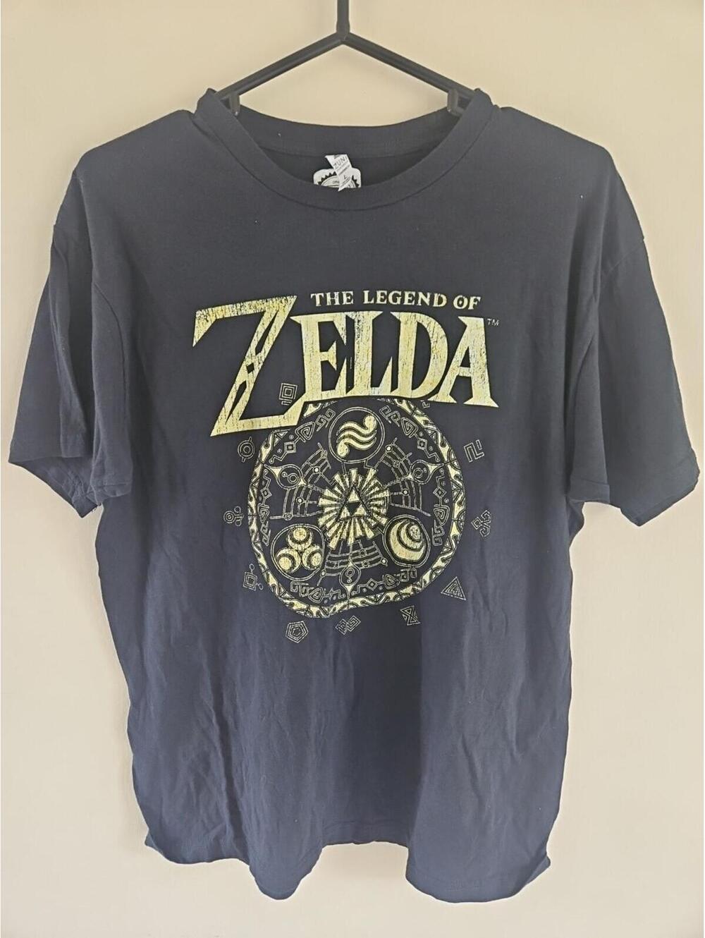 Legend Of Zelda Large Black Men's Graphic Tee Shirt Nintendo